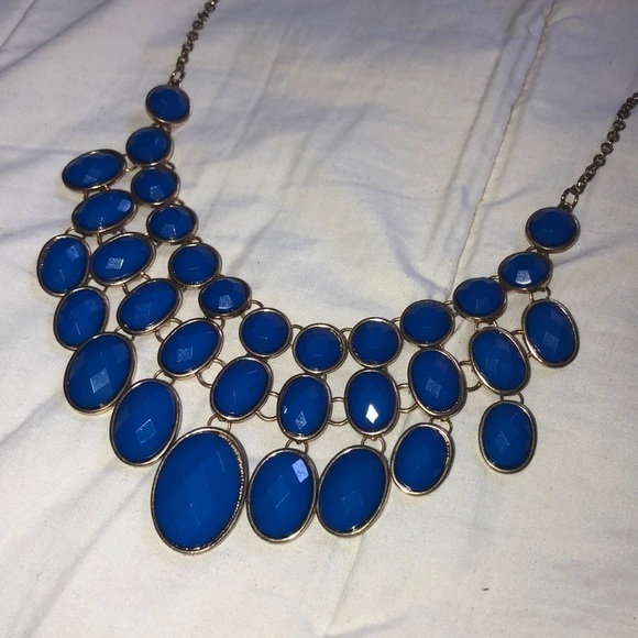 Blue and Gold Chunky Necklace - Picture 3 of 5